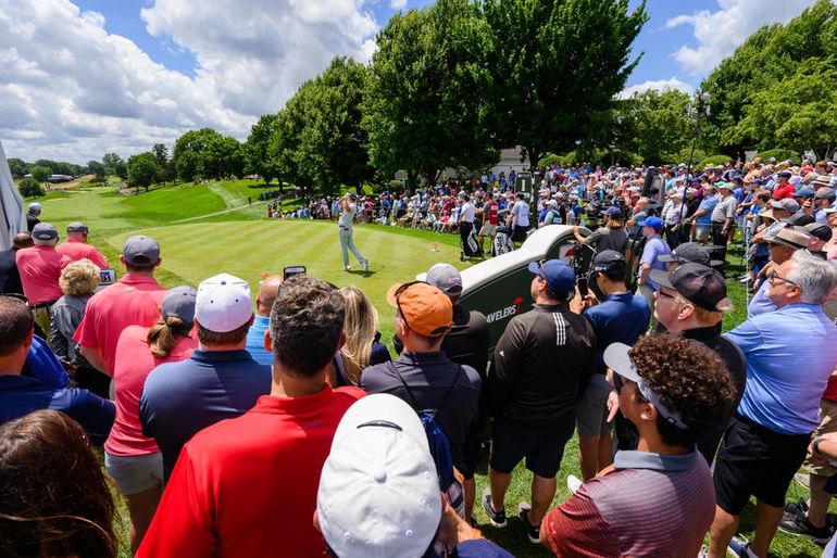 A scene from the 2022 Travelers Championship.